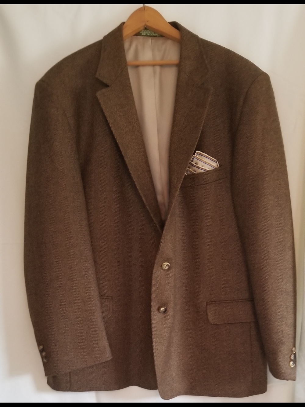 Orvis Men's Brown Wool-Blend Blazer - Classic Two-Button Sport Coat Size 48R